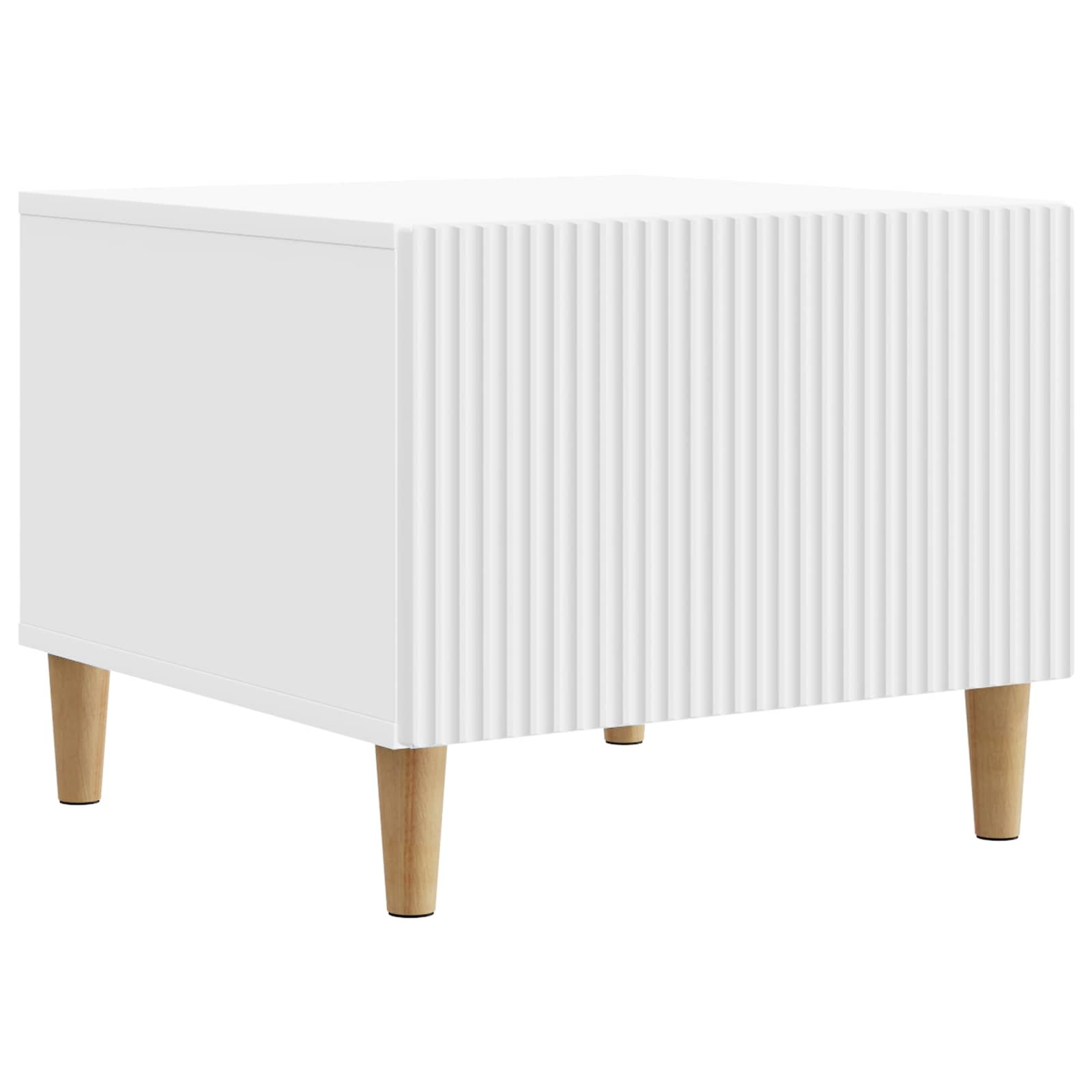 Walplus Modern Design Engineered Wood Coffee Table - White - 49 x 50 x 40 cm