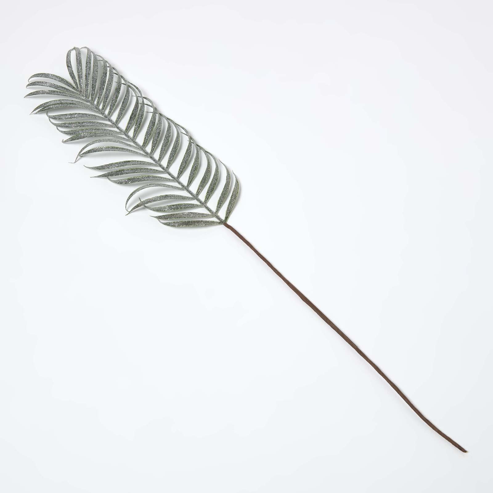 Homescapes Handcrafted Glitter Palm Leaf Single Stem - Green