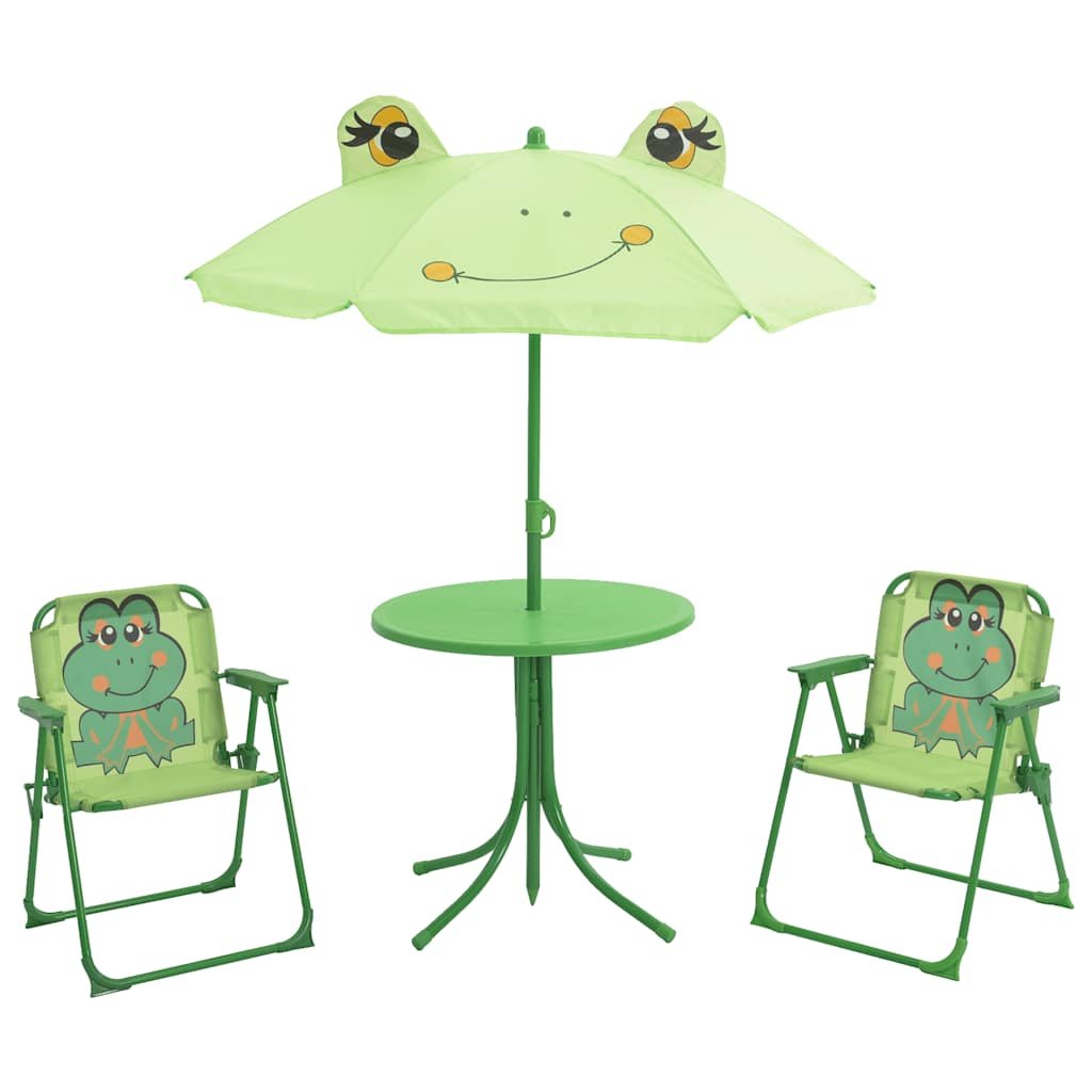 Walplus 3 Piece Steel Kids Garden Bistro Set - Green - 38 x 28 x 50 cm