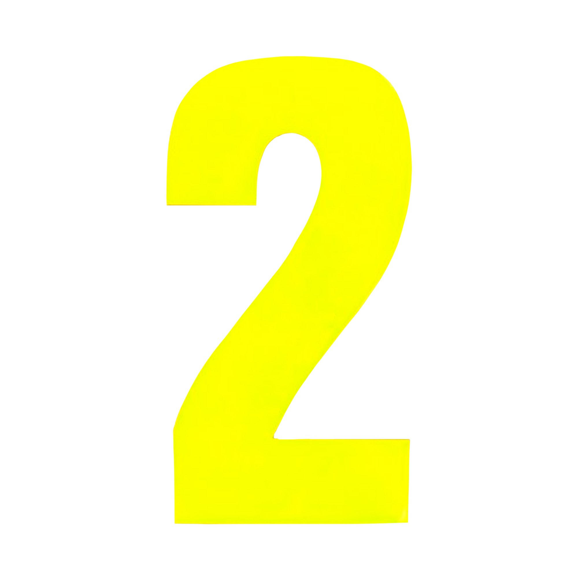 Securit No 2 Hi-Vis Bin Number - Yellow