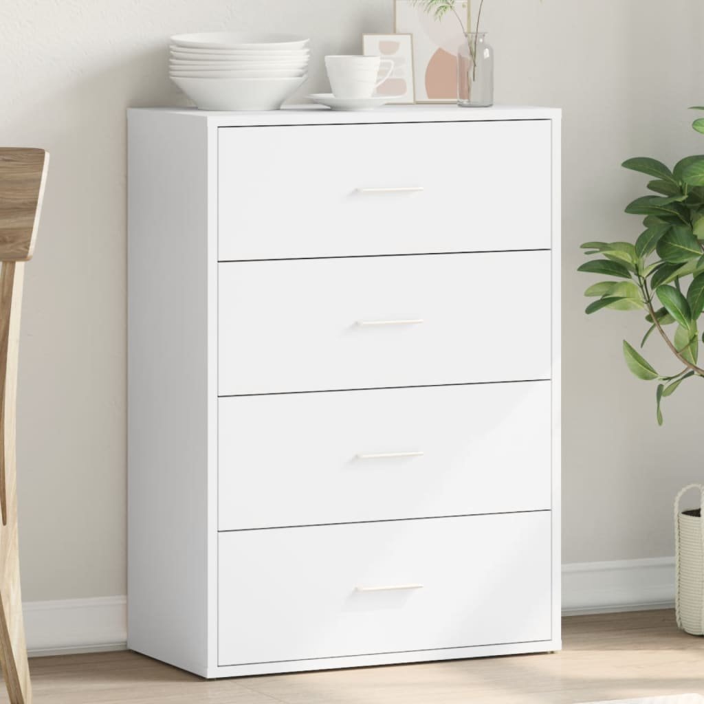 Walplus Engineered Wood Sideboard - White - 60 x 31 x 84 cm