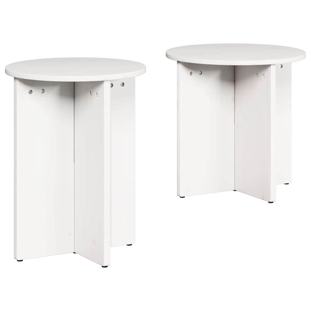 Walplus Pack of 2 Coffee Table - White - 41.5 x 41.5 x 46 cm