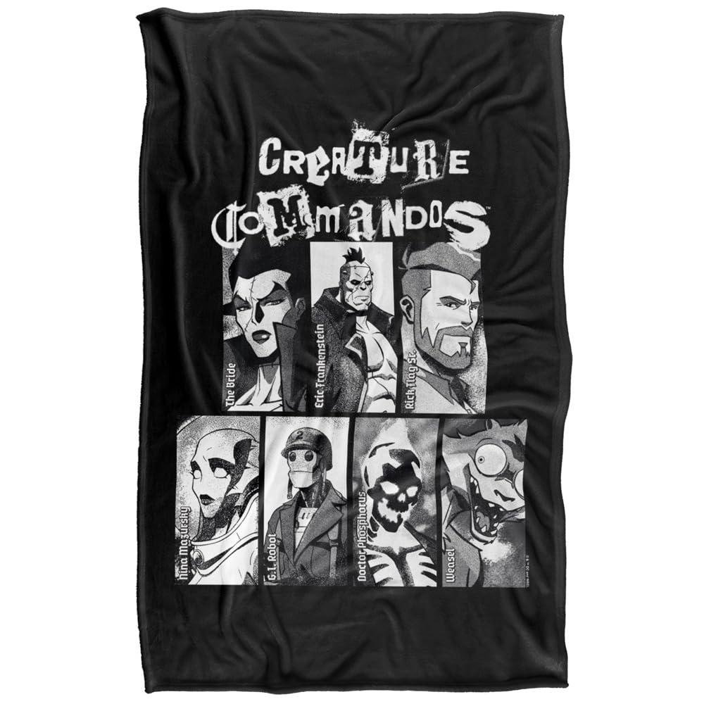 Creature Commandos Character Portraits Black & White Blanket - 147cm x 91cm
