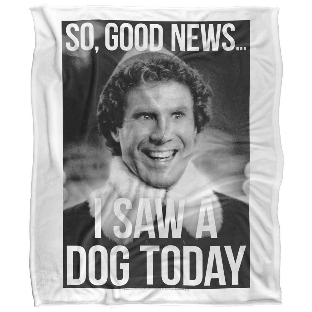 Elf Buddy I Saw A Dog Today Soft Touch Blanket - 147cm x 91cm