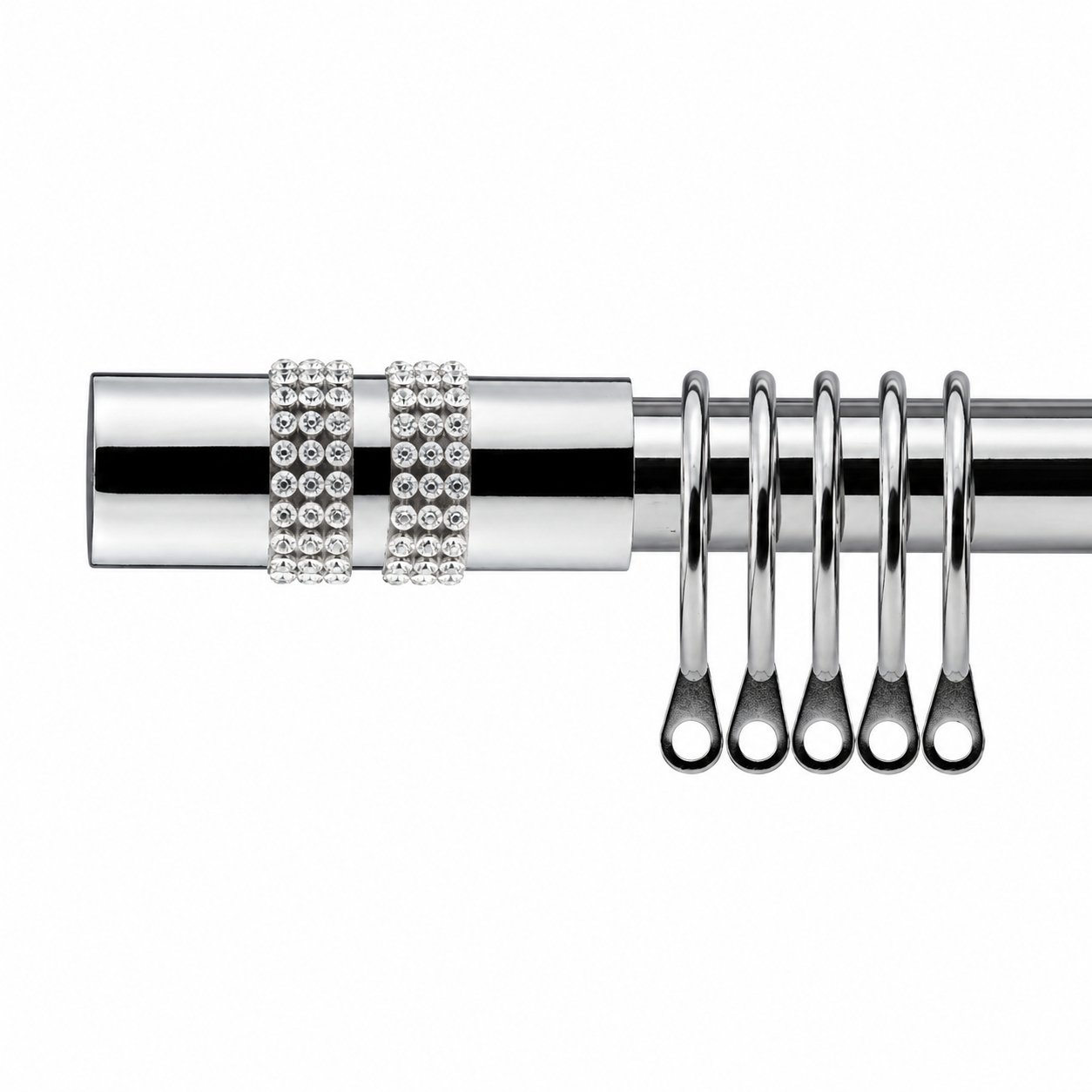 New Edge Blinds 16-19mm Chrome Sparkle Extendable Curtain Pole - 160cm - 300cm