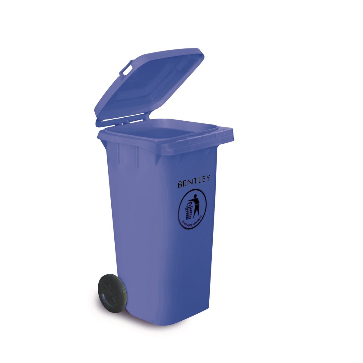 Charles Bentley 120L Outdoor Household Waste Medium Rubbish Wheelie Bin - Blue