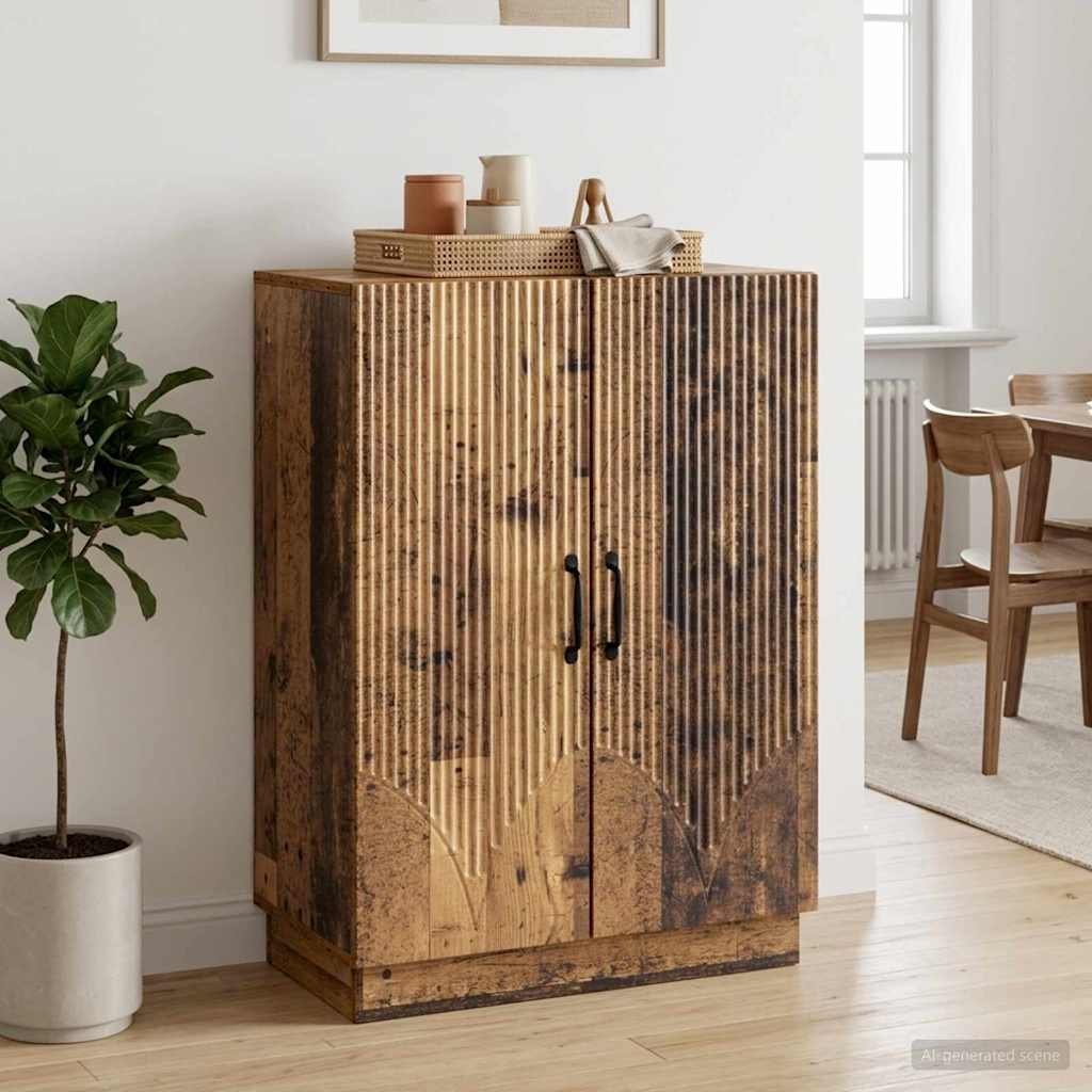 Walplus 2 Door Rectangular Sideboard - Old Wood - 66 x 34.5 x 87 cm