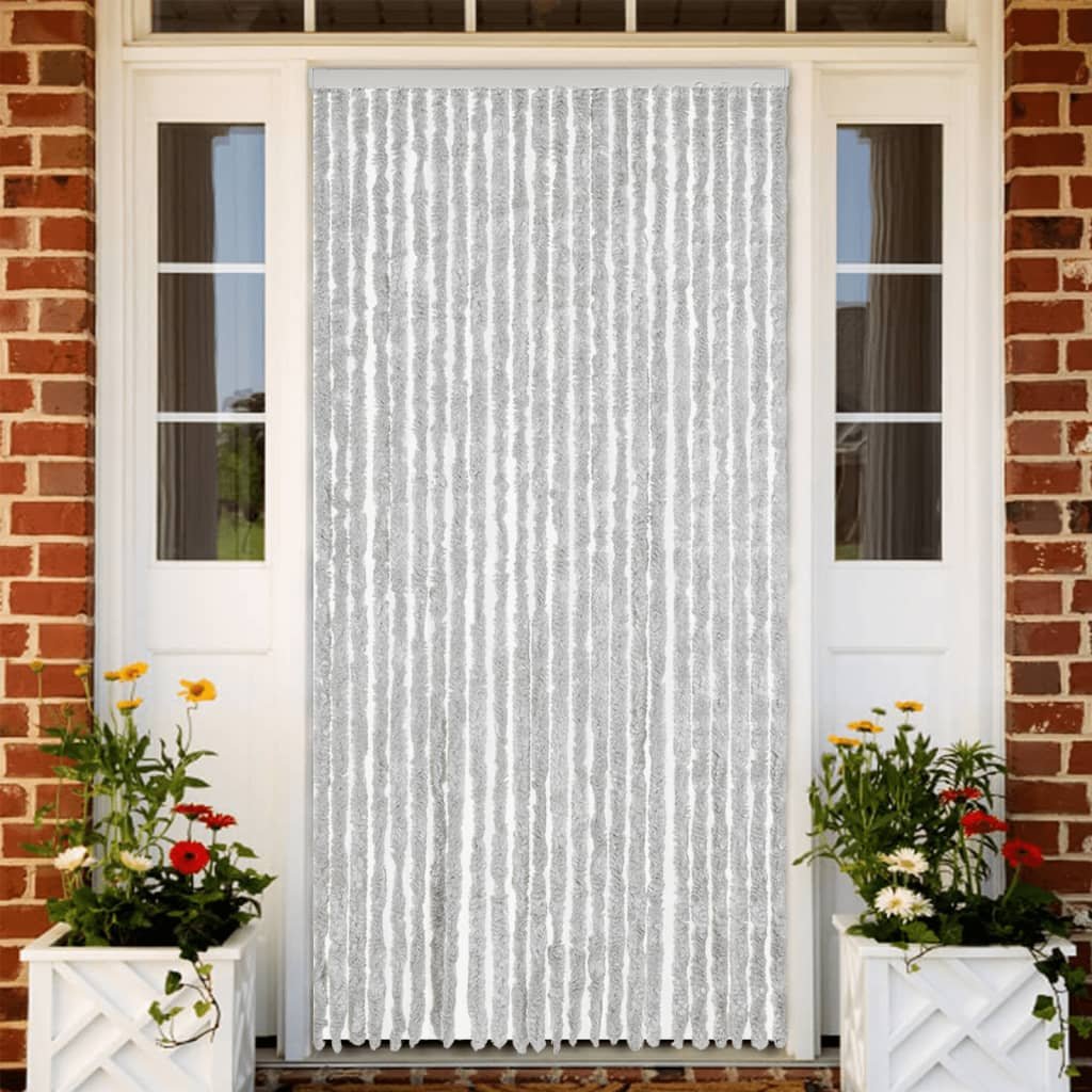 Walplus Chenille Fly Door Curtain - Grey - 100 x 220 cm