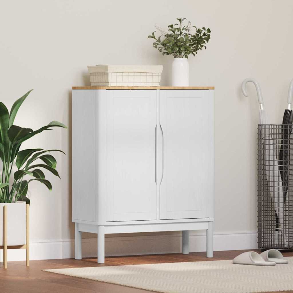 Walplus Solid Pine Sideboard - White - 70 x 30 x 70.5 cm