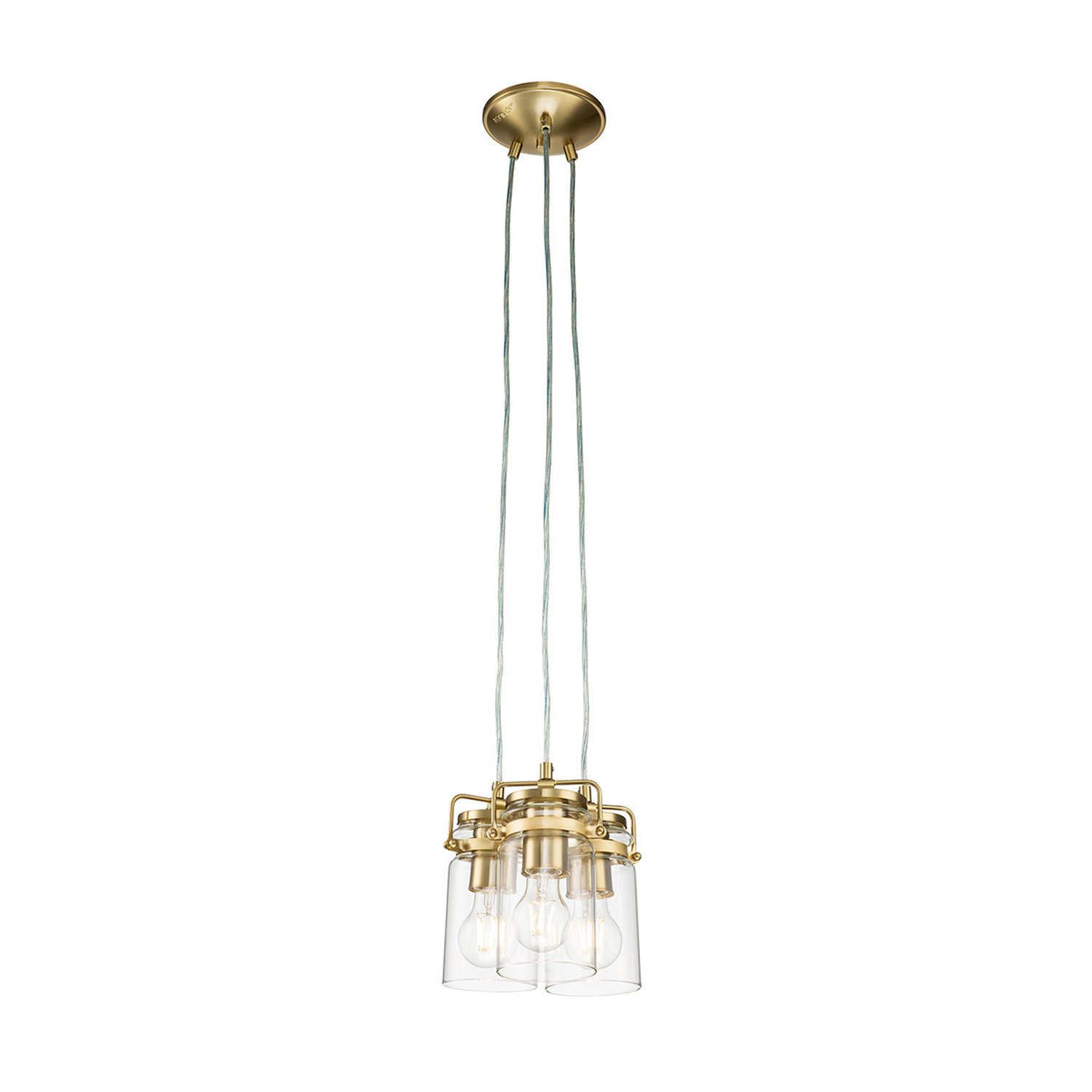 Elstead Kichler 3 Arm Pendant Light - Brushed Brass