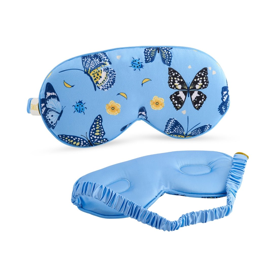 SMUG Cloud Padded Satin Sleep Mask - Butterflies Print