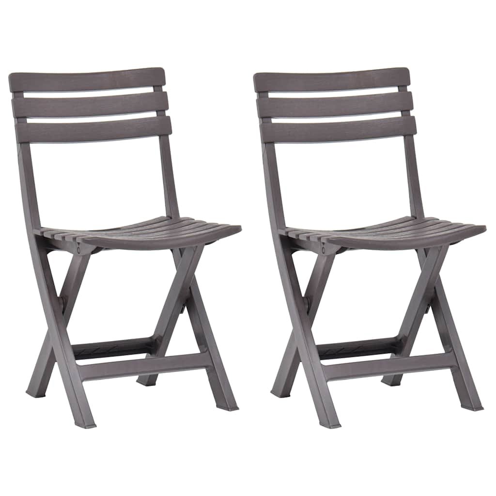 Walplus 2 Piece Plastic Folding Chairs - Mocha - 44 x 41 x 78 cm