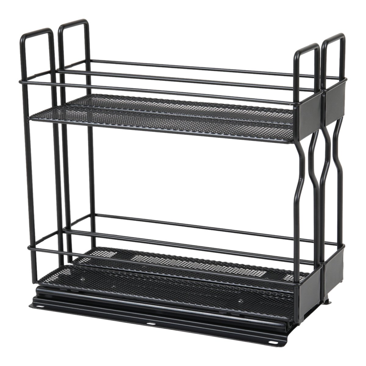 Living and Home Sliding Metal Spice Rack - Black