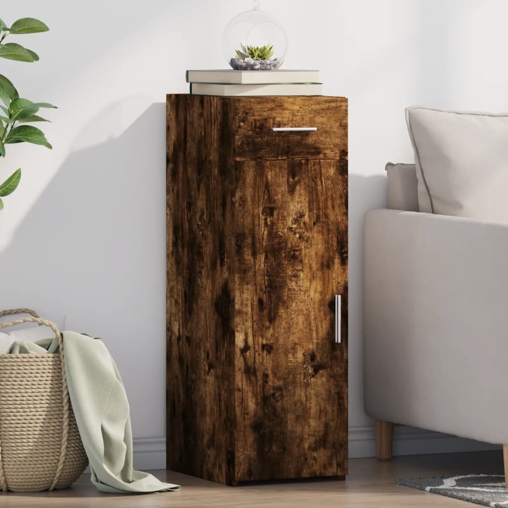 Walplus Engineered Wood Sideboard - Smoked Oak - 30 x 42.5 x 93 cm
