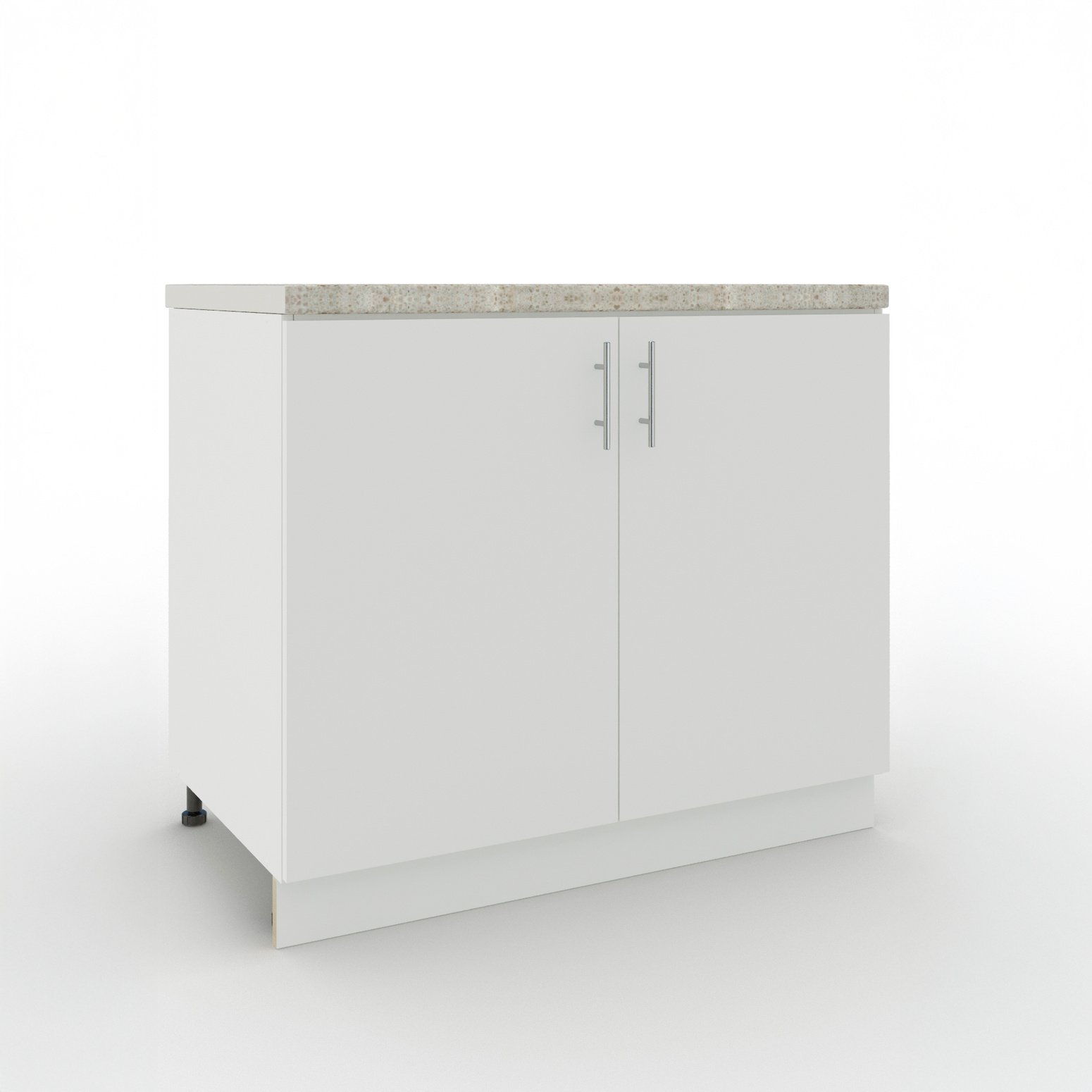 JD Greta 1000mm Adjustable Leg Sink Cabinet with 2 Doors & Worktop - White Matt