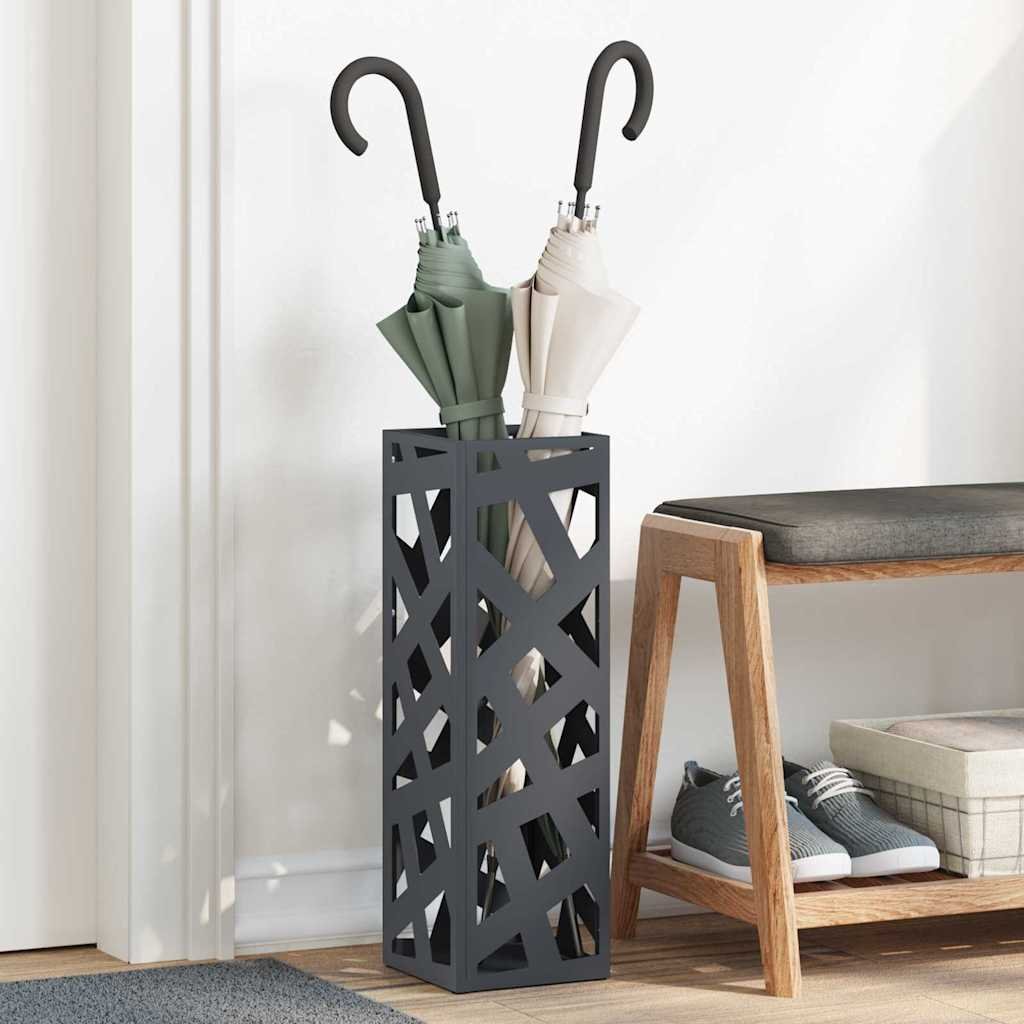 Walplus Hallow Umbrella Stand Metal - Anthracite - 15.5 x 15.5 x 49 cm