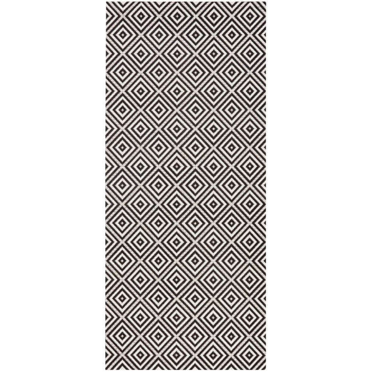 Hanse Home Black Karo Diamond Indoor Outdoor Runner Rug - 80 x 200cm