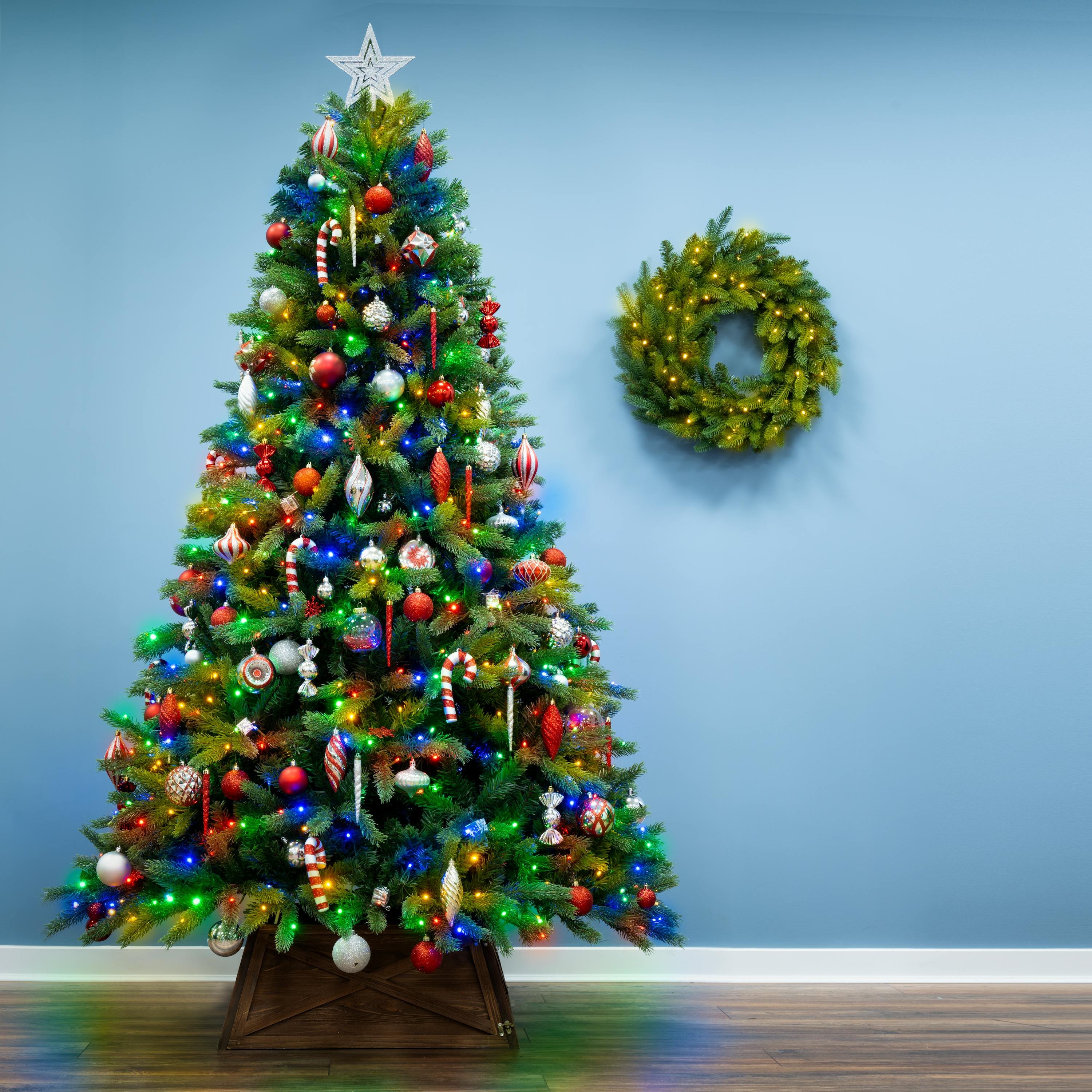 Christmas Tree World 9ft Ultra Devonshire Fir - Warm White/Multi-Colour Lights