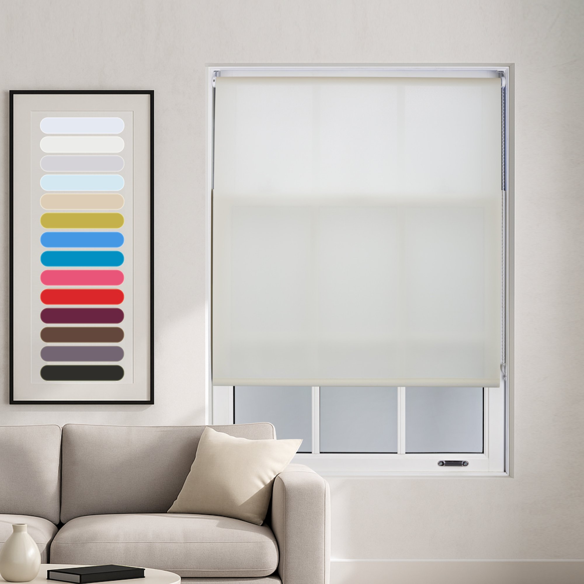 Furnished Cream Daylight Roller Blind - 60 x 165cm