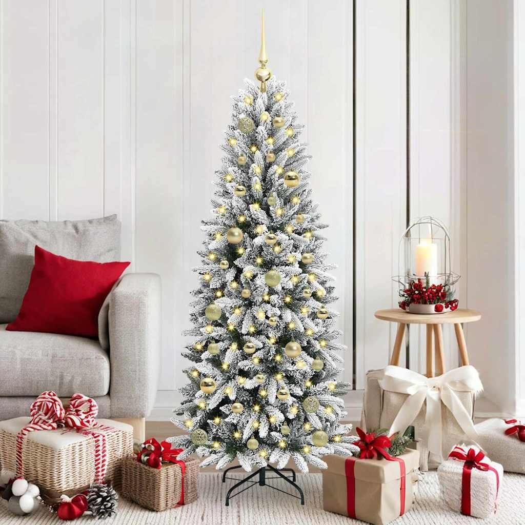Walplus 150 LED Lights Artificial Christmas Tree Easy Assembly - White - 150 cm
