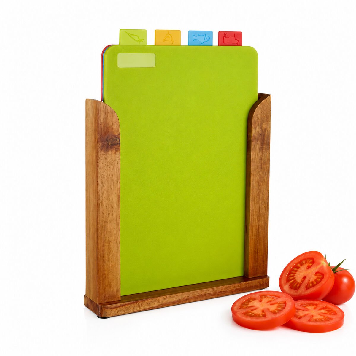 Orsina Dahra Set of 4 Colourful Chopping Boards with Stand