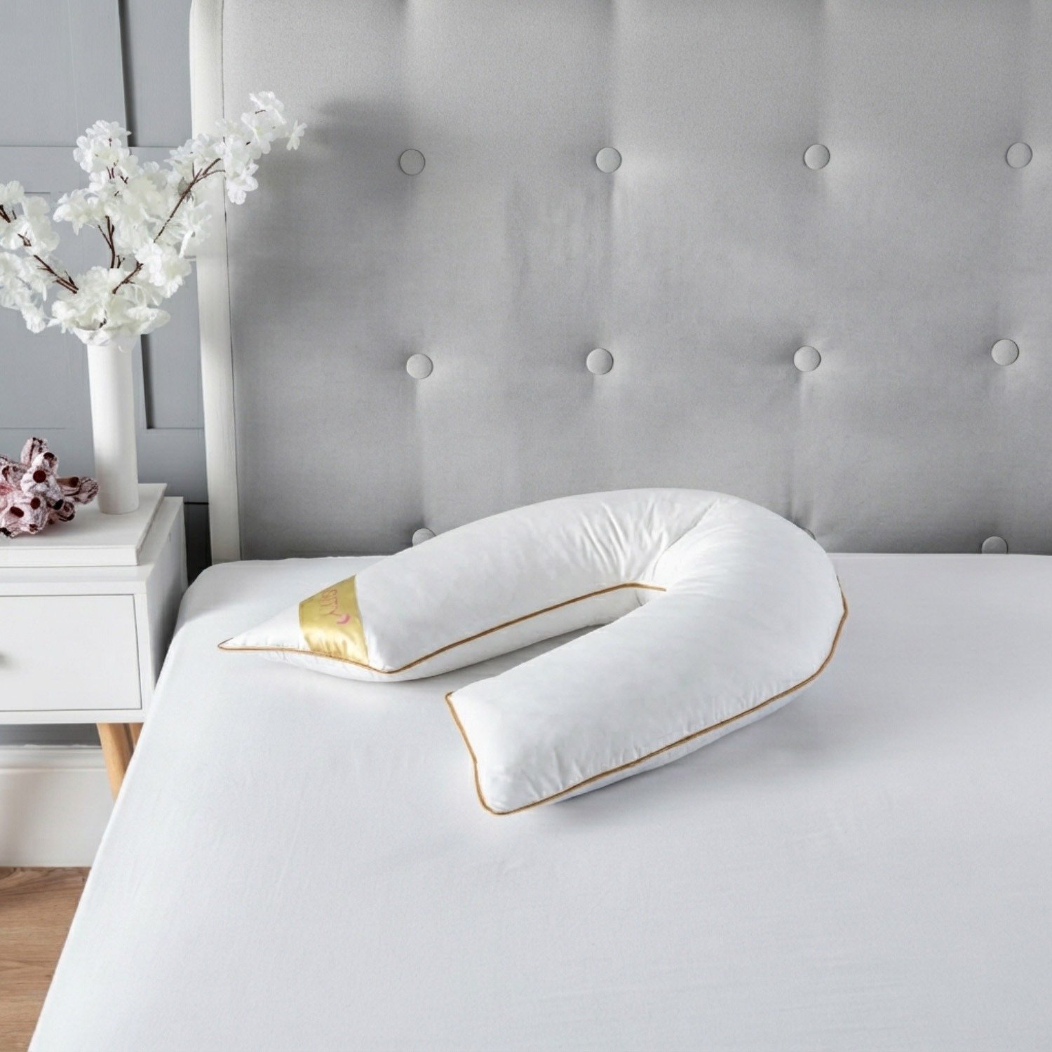 Snug City V Shape Goose Feather Pregnancy Nursing Support Pillow