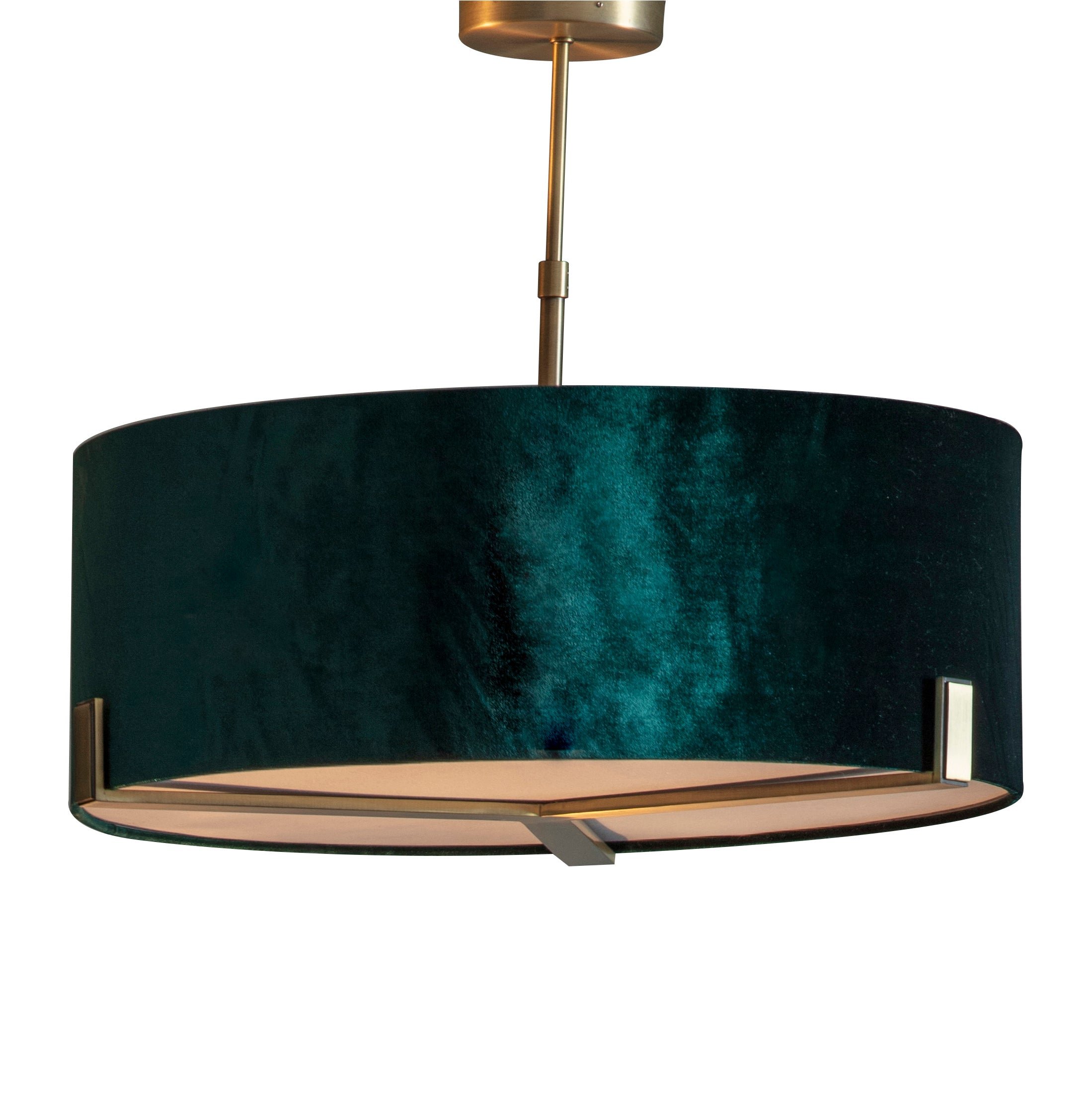Loops Direct 56cm LED Ceiling Pendant Light - Matt Antique Brass