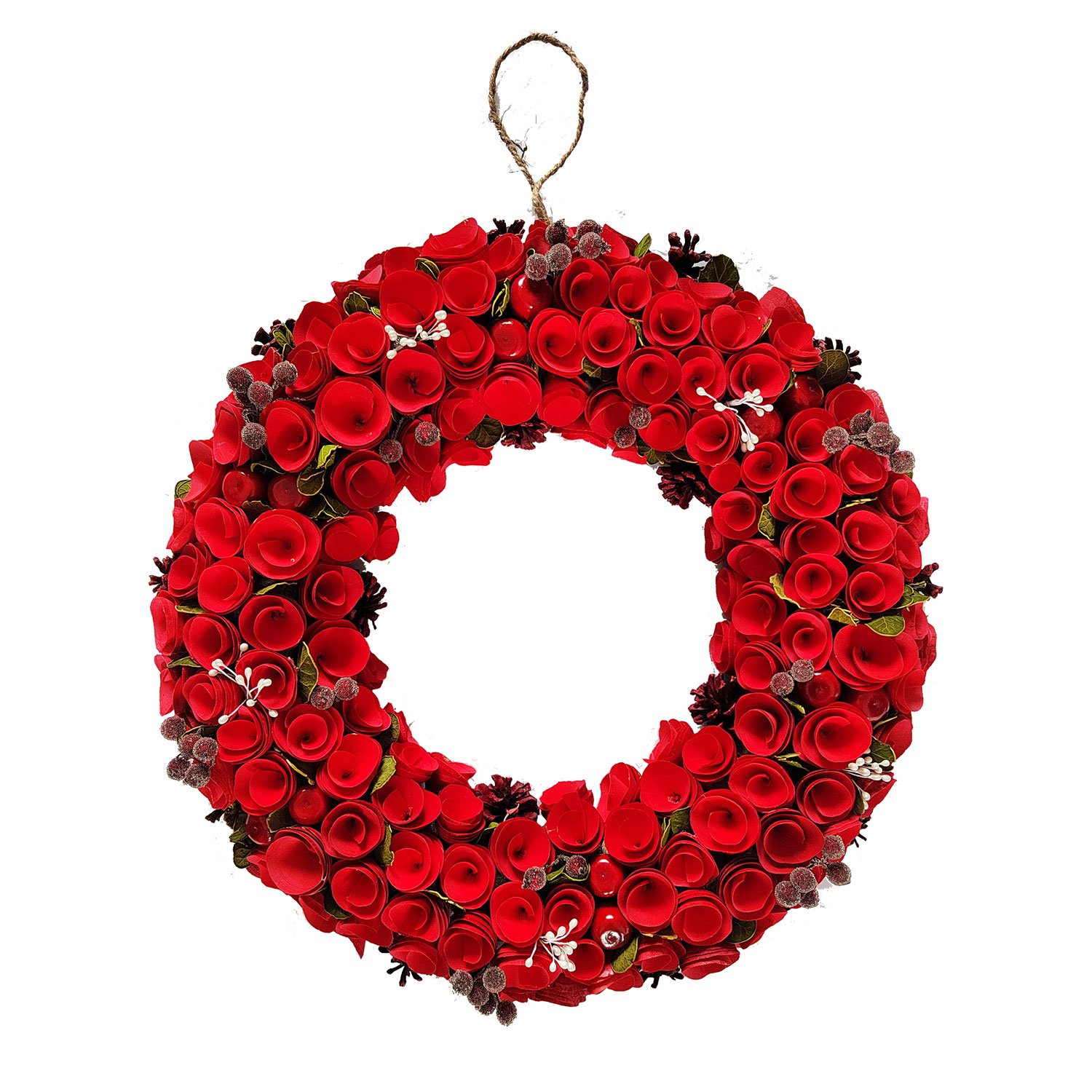 Neo 50cm Red Rose Decorative Wreath