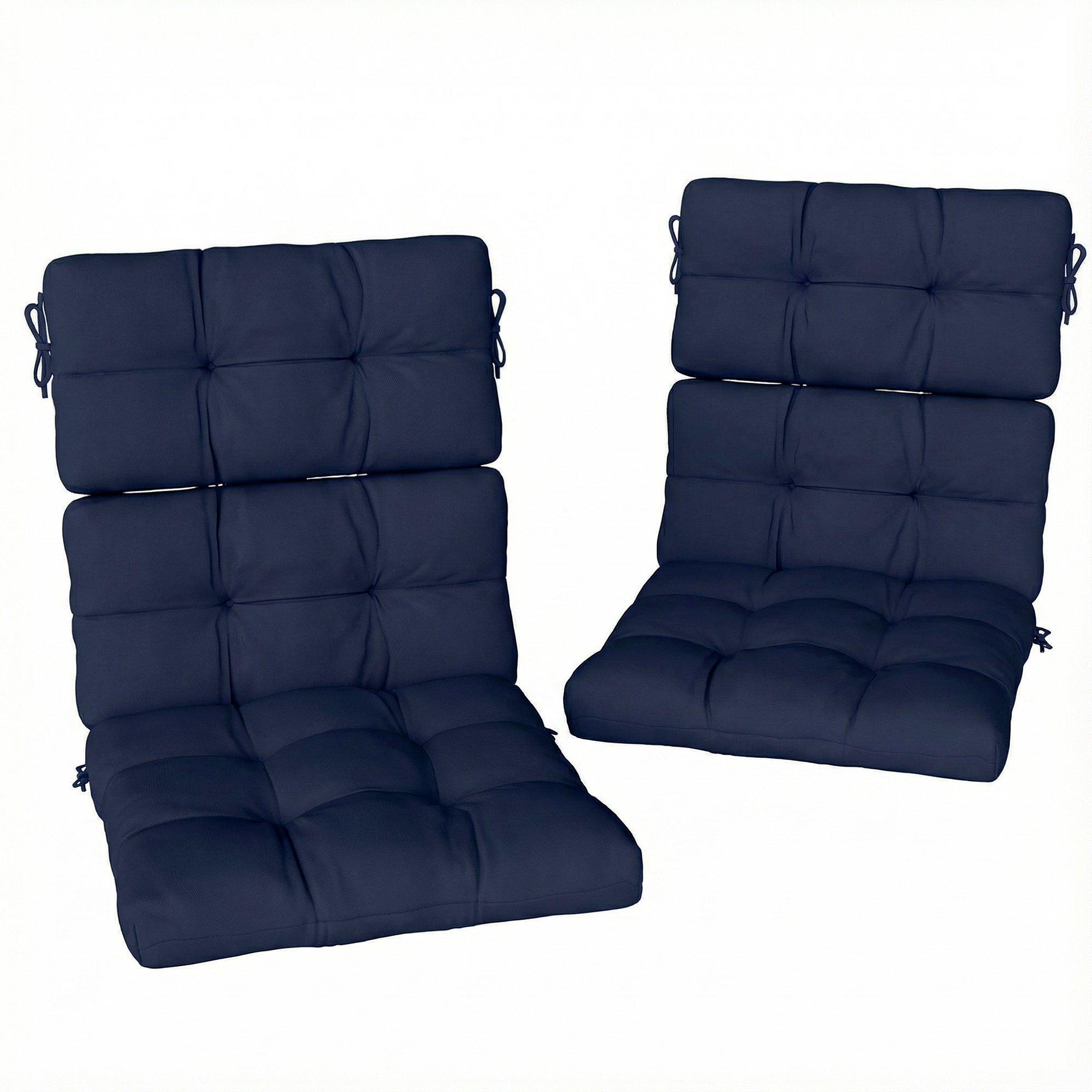 Outsunny 2 Piece Outdoor Water Repellent Chair Cushions - Dark Blue