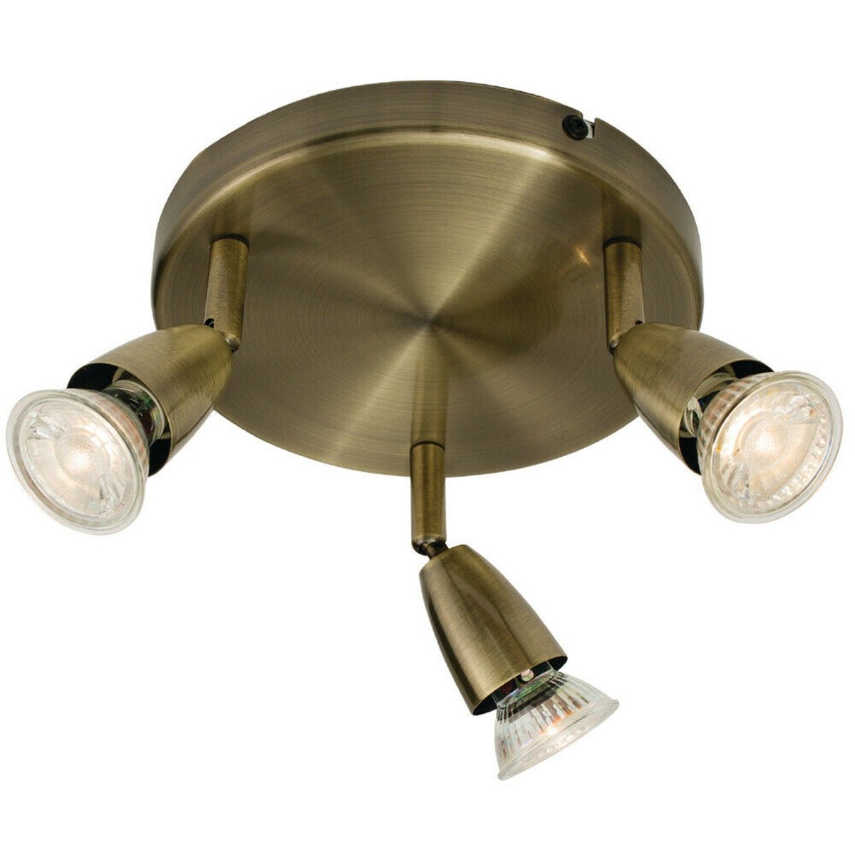 Loops Direct Amalfi Adjustable Ceiling Spotlight - Antique Brass 3 Lights