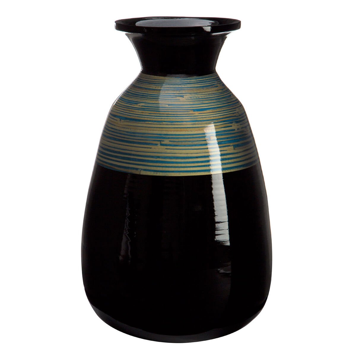 Orsina Bamboo Complements Vase - Black and Natural