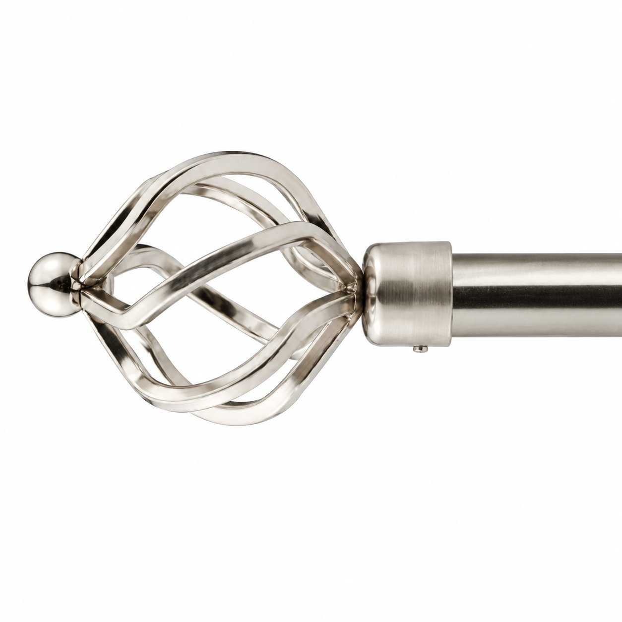 New Edge Blinds 16-19mm Silver Cage Eyelet Curtain Pole - 160cm - 300cm
