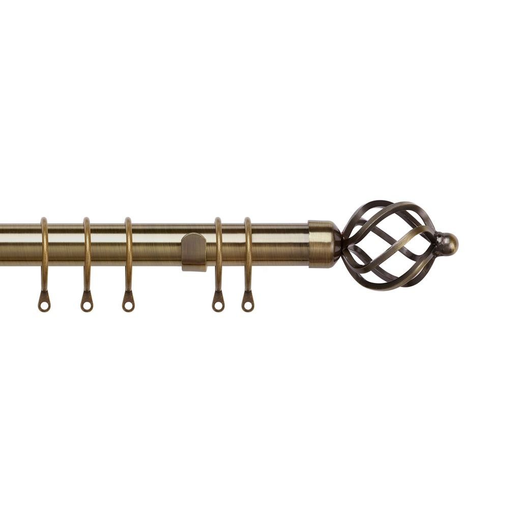 New Edge Blinds 25-28mm Brass Extendable Cage Curtain Pole - 170cm - 300cm