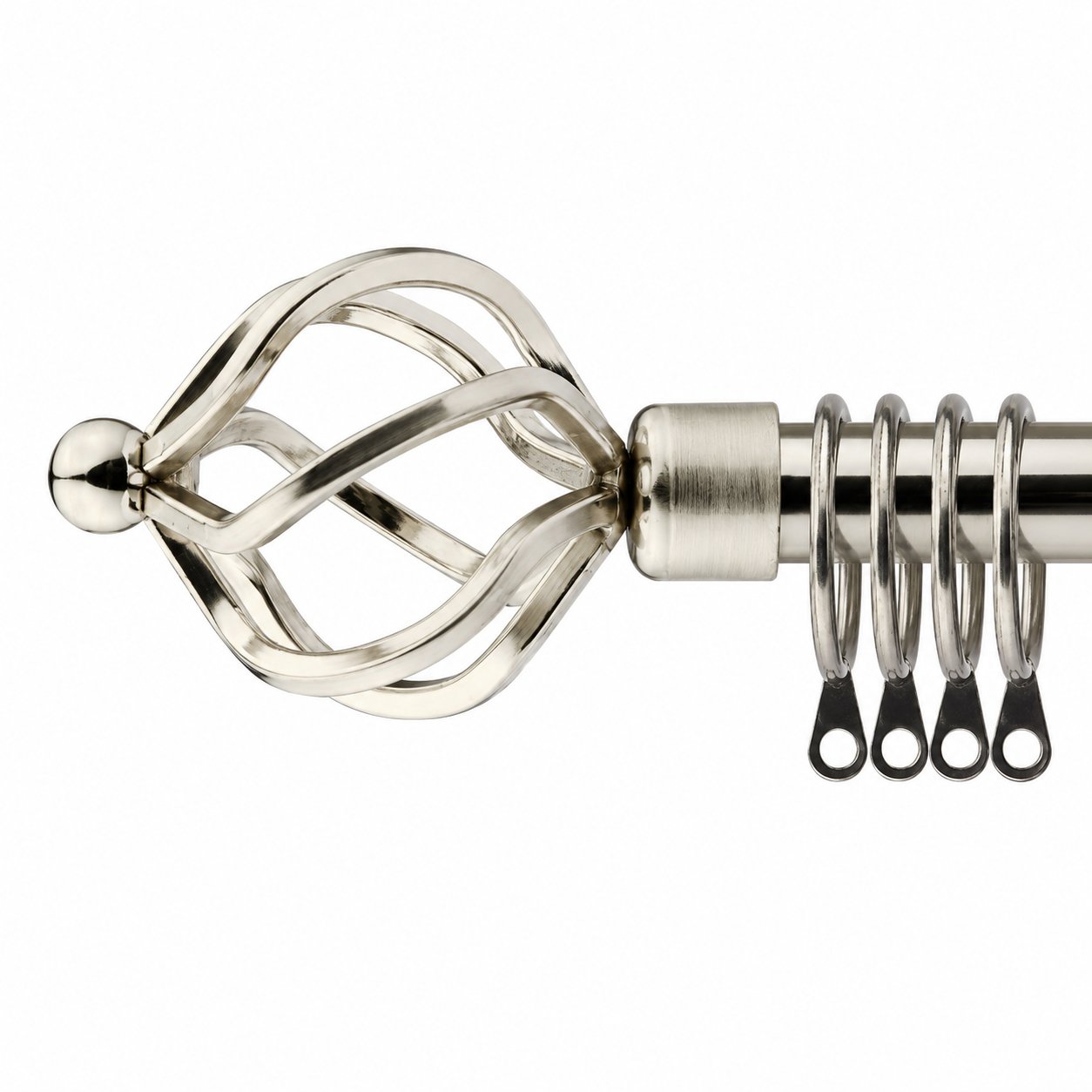 New Edge Blinds 16-19mm Silver Cage Extendable Curtain Pole - 160cm - 300cm