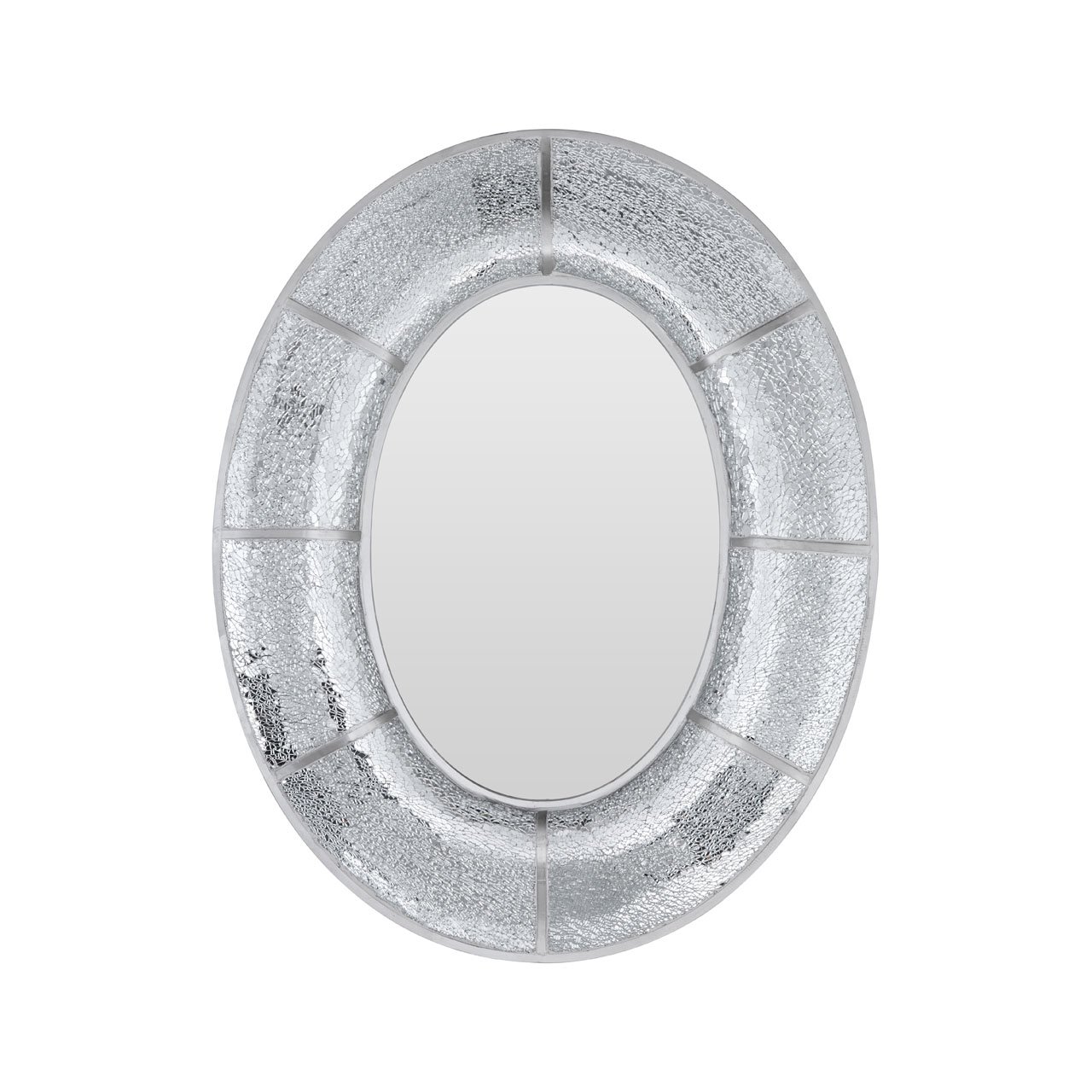 Orsina Pasadena Wren Oval Wall Mirror - Silver