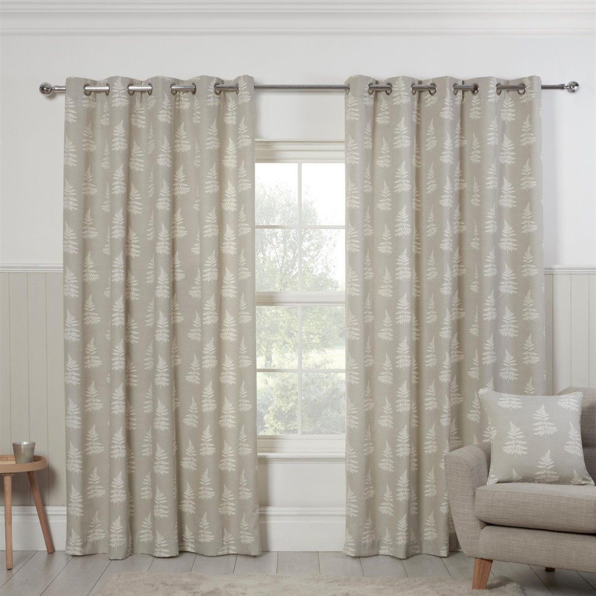 Sundour Esher Eyelet Curtains - Silver - 117 x 137cm