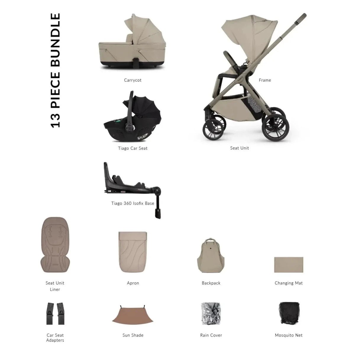 Venicci Tila 4-in-1 Travel System - Black/Latte