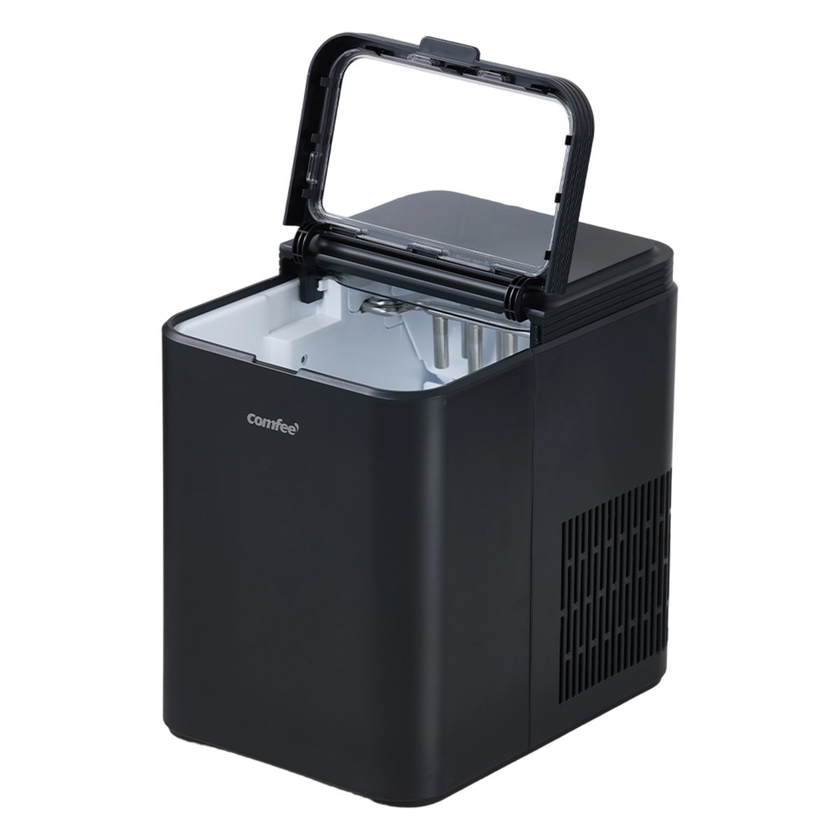 Living and Home Ice Maker Machine with Ice Scoop and Basket - Black