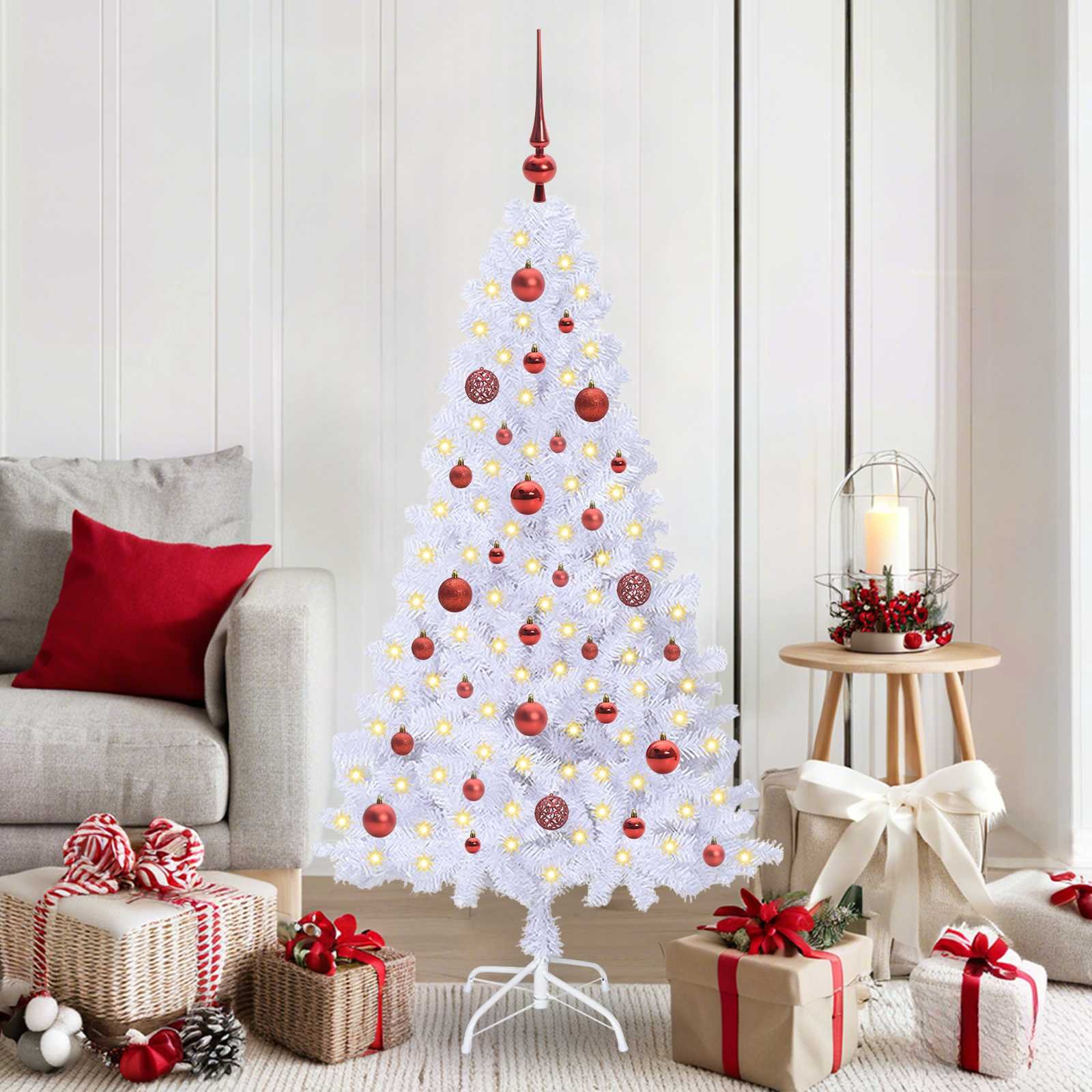 Walplus 150 LED Lamp Lights Artificial Christmas Tree - White - 150 cm