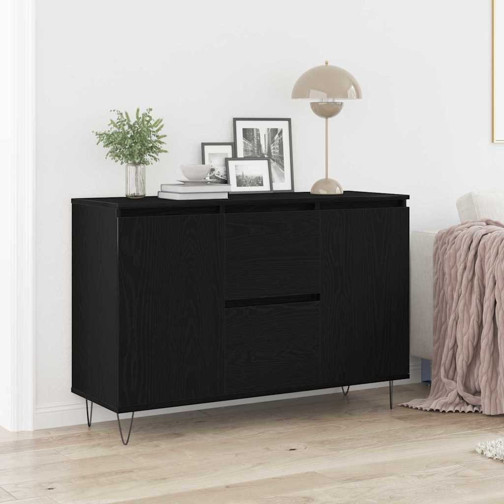 Walplus Engineered Wood Sideboard Pull Handles - Black Oak - 101.5 x 35 x 70 cm