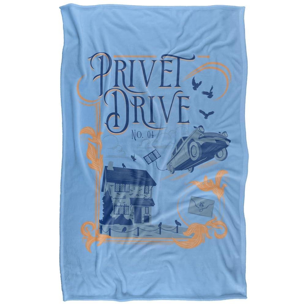 Harry Potter Privet Drive Supersoft Blue Blanket - 152cm x 127cm