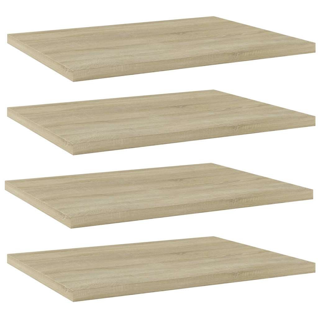 Walplus Pack of 4 Engineered Wood Bookshelf - Light Oak - 40 x 30 x 1.5 cm