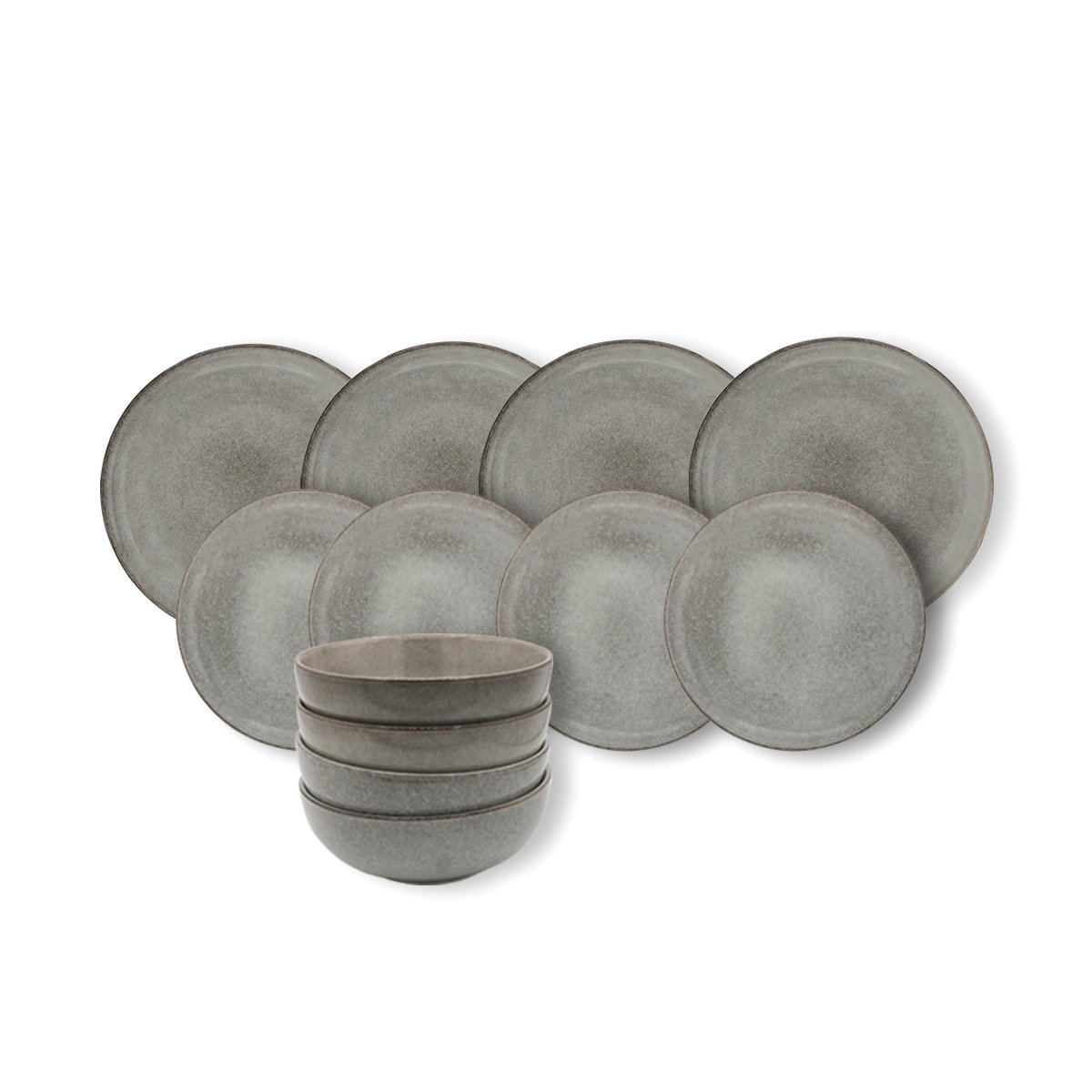 Cooks Professional 12 Piece Nordic Stoneware Dinnerware Set - Grey