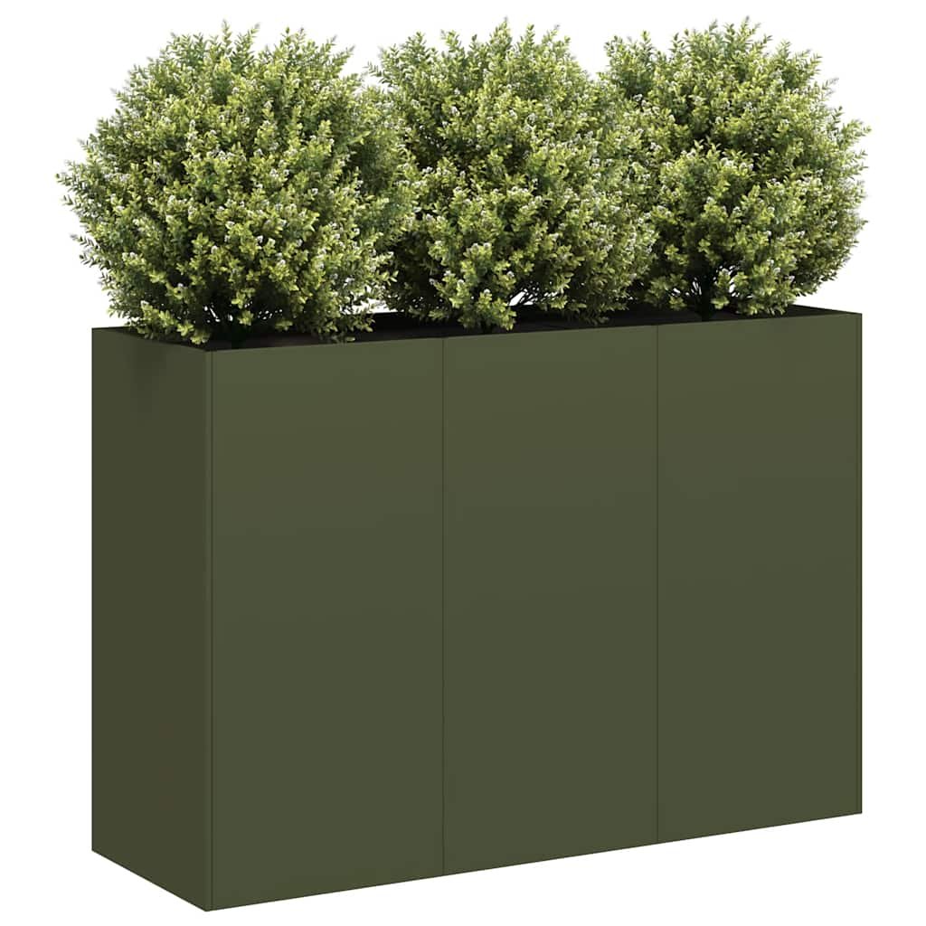 Walplus Steel Garden Planter - Olive Green - 120 x 40 x 80 cm