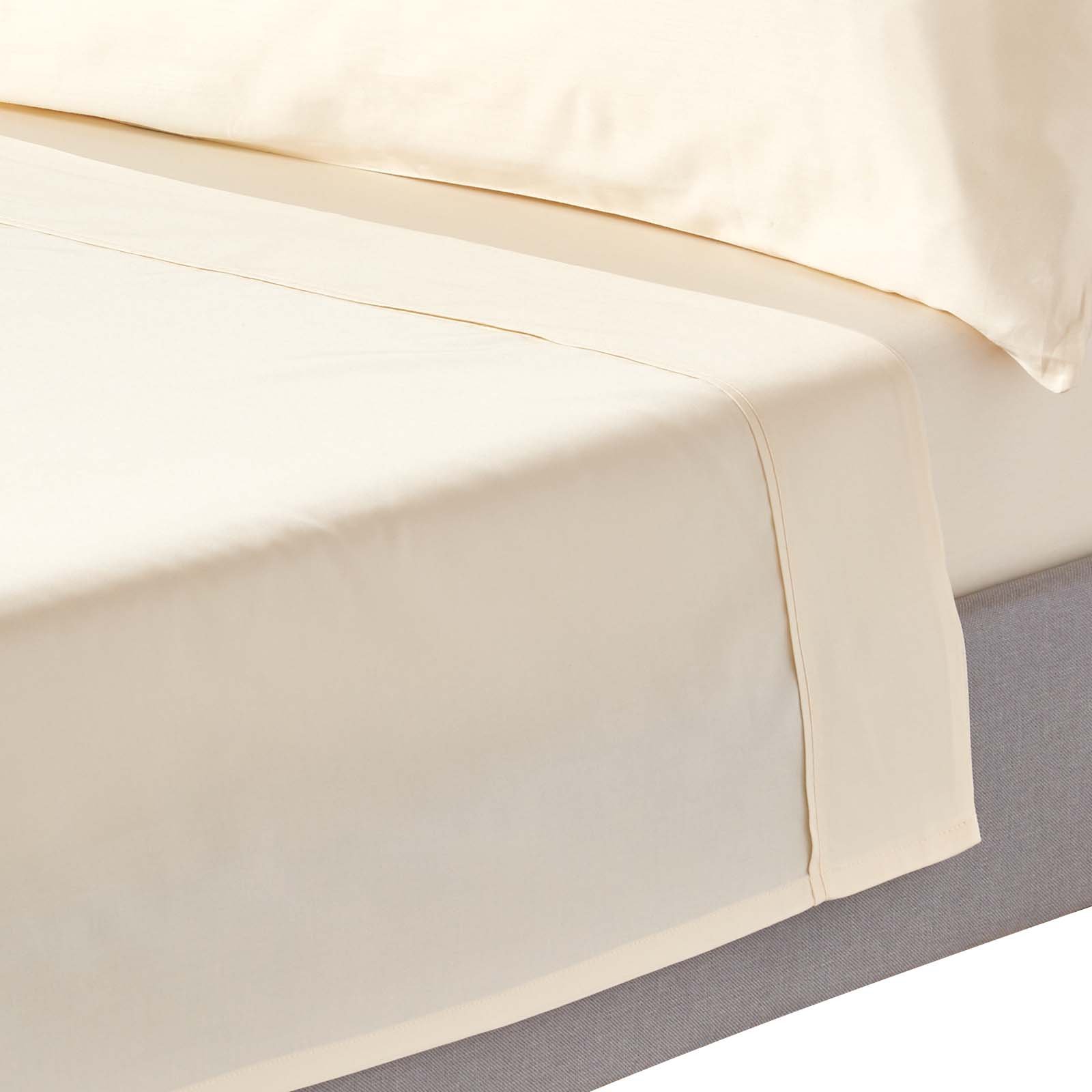 Homescapes Organic Egyptian Cotton Cream Flat Sheet - Double
