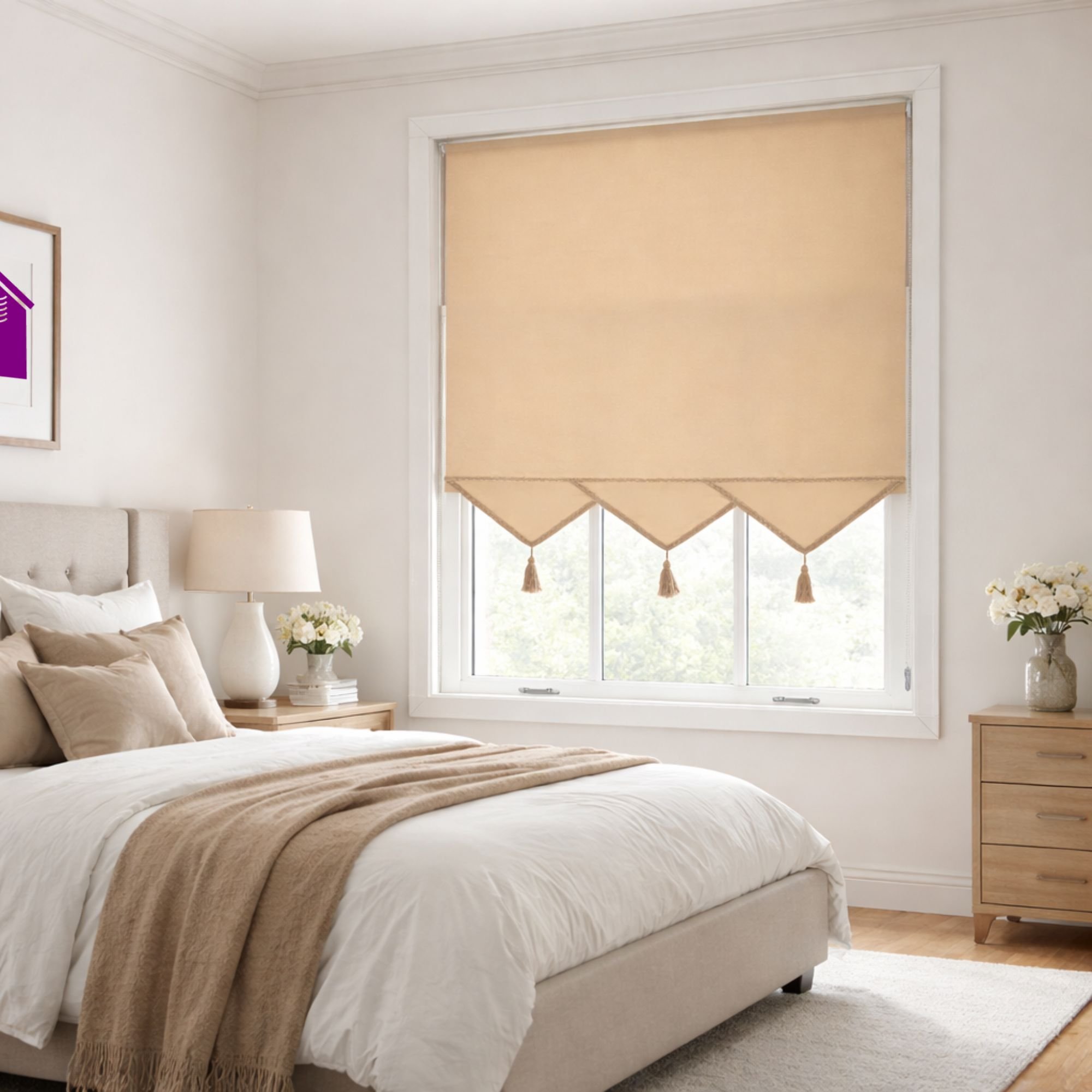 Furnished Cappuccino Daylight Roller Blind Triangle Edge - 60 x 165cm