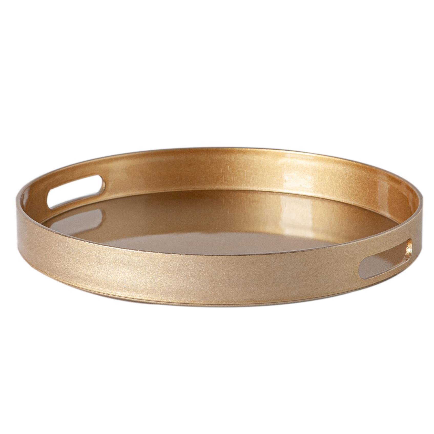 Argon Tableware Round Serving Trays - Gold - Pack of 3