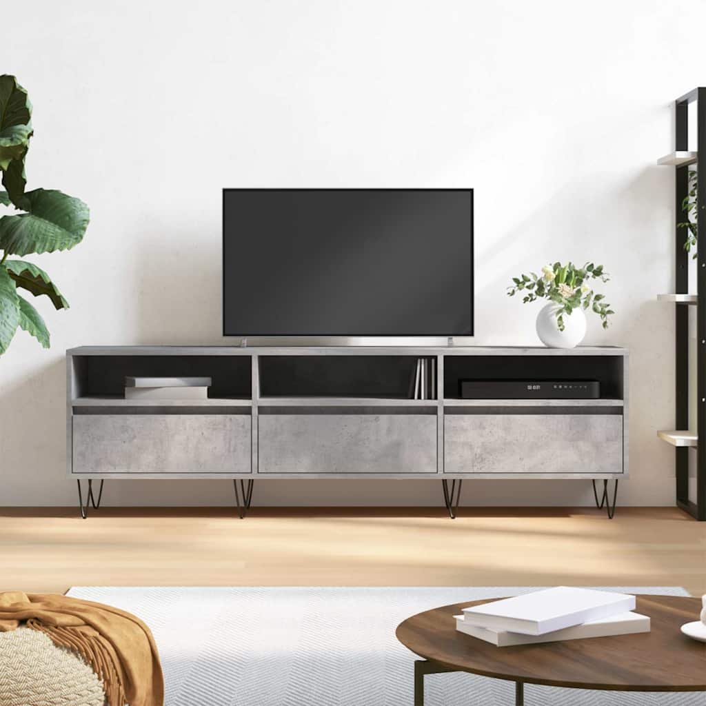 Walplus Engineered Wood TV Cabinet - Stone Grey - 150 x 30 x 44.5 cm