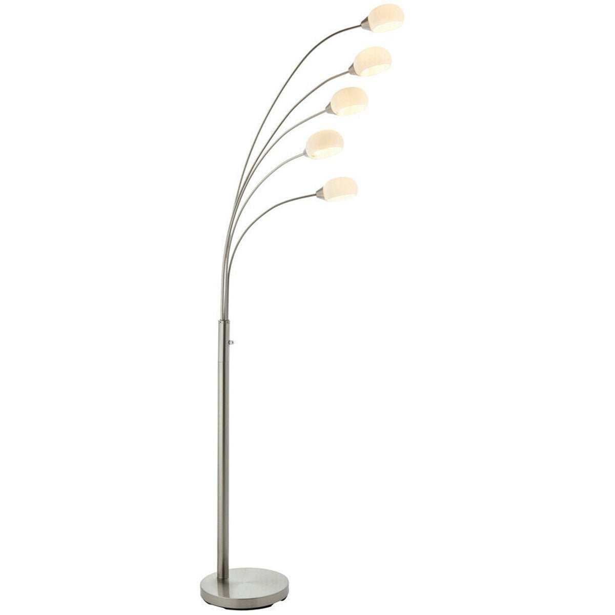 Loops Direct Steel and Glass Floor Lamp LED Integrated - Nickel