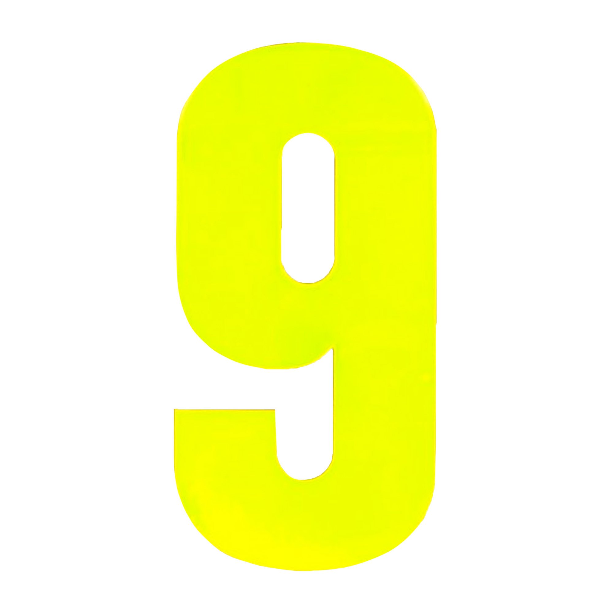 Securit No 9 Hi-Vis Bin Number - Yellow